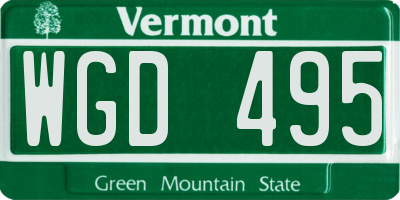 VT license plate WGD495