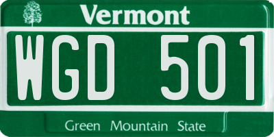 VT license plate WGD501