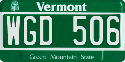 VT license plate WGD506