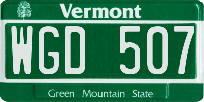 VT license plate WGD507