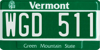 VT license plate WGD511