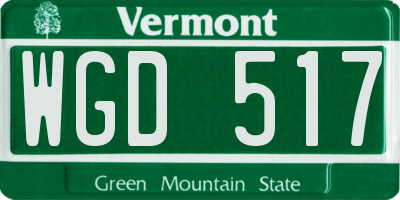 VT license plate WGD517