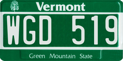 VT license plate WGD519