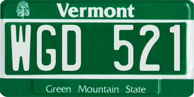 VT license plate WGD521
