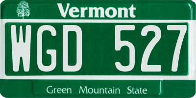 VT license plate WGD527
