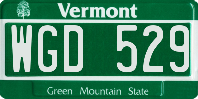 VT license plate WGD529