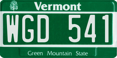VT license plate WGD541