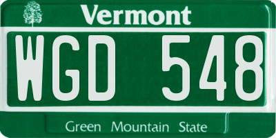 VT license plate WGD548
