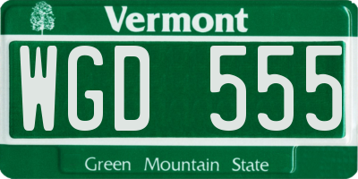 VT license plate WGD555