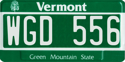 VT license plate WGD556