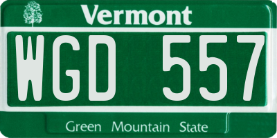 VT license plate WGD557
