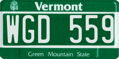 VT license plate WGD559