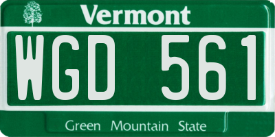 VT license plate WGD561