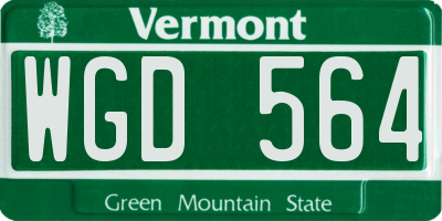 VT license plate WGD564