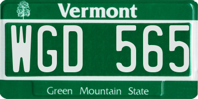 VT license plate WGD565