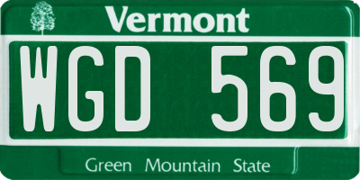 VT license plate WGD569