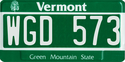 VT license plate WGD573