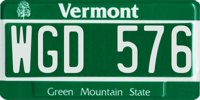 VT license plate WGD576