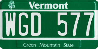 VT license plate WGD577