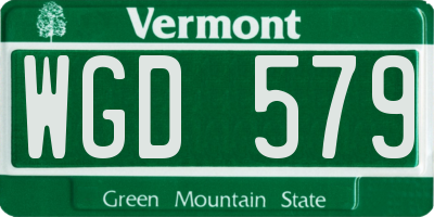 VT license plate WGD579