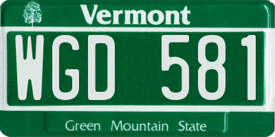 VT license plate WGD581
