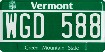 VT license plate WGD588