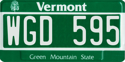 VT license plate WGD595