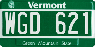 VT license plate WGD621