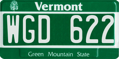 VT license plate WGD622