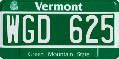 VT license plate WGD625