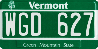 VT license plate WGD627