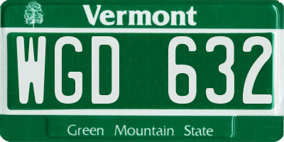 VT license plate WGD632