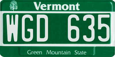 VT license plate WGD635
