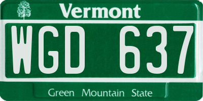 VT license plate WGD637