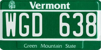 VT license plate WGD638