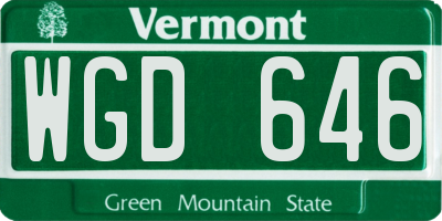 VT license plate WGD646