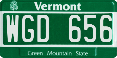 VT license plate WGD656