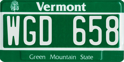 VT license plate WGD658
