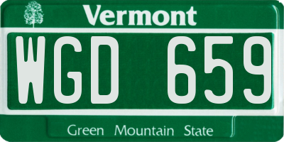 VT license plate WGD659