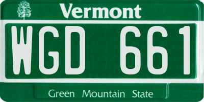 VT license plate WGD661