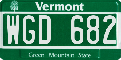 VT license plate WGD682