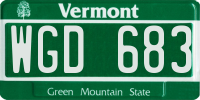 VT license plate WGD683