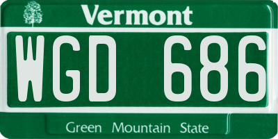 VT license plate WGD686