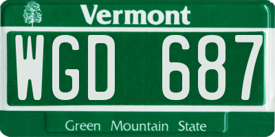 VT license plate WGD687
