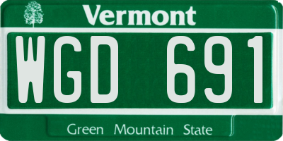 VT license plate WGD691