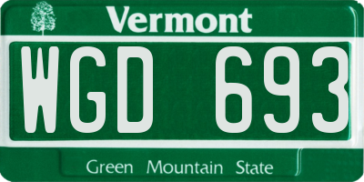 VT license plate WGD693