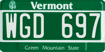 VT license plate WGD697
