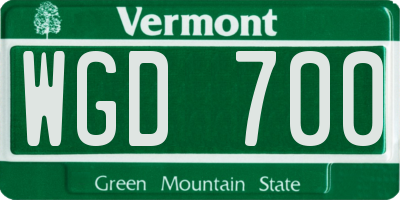VT license plate WGD700