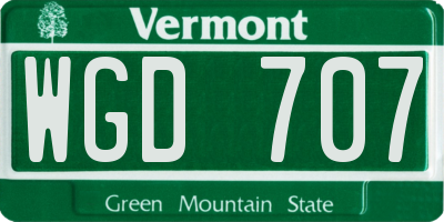 VT license plate WGD707