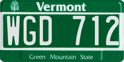 VT license plate WGD712